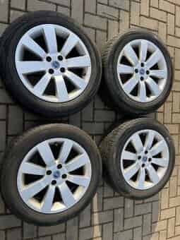 4x litá kola FIAT 4x98 R16, letní pneu 80%
