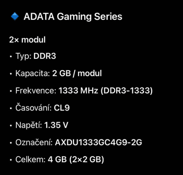ADATA DDR3 2x2GB 2