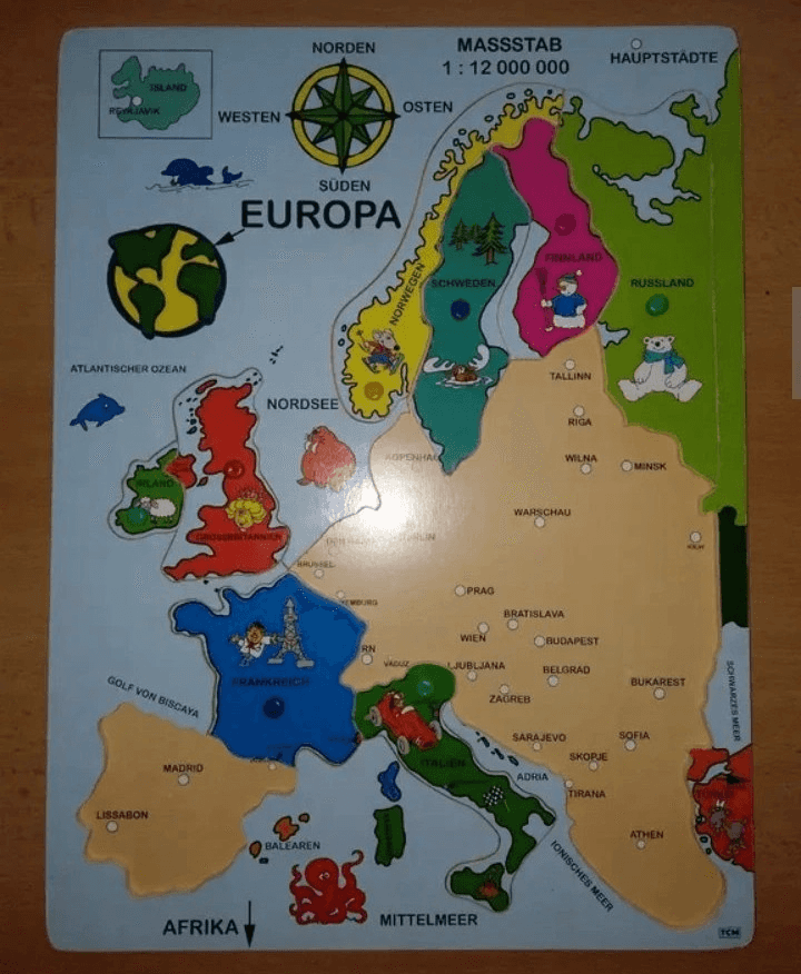 Puzzle dřevěné Evropa 7