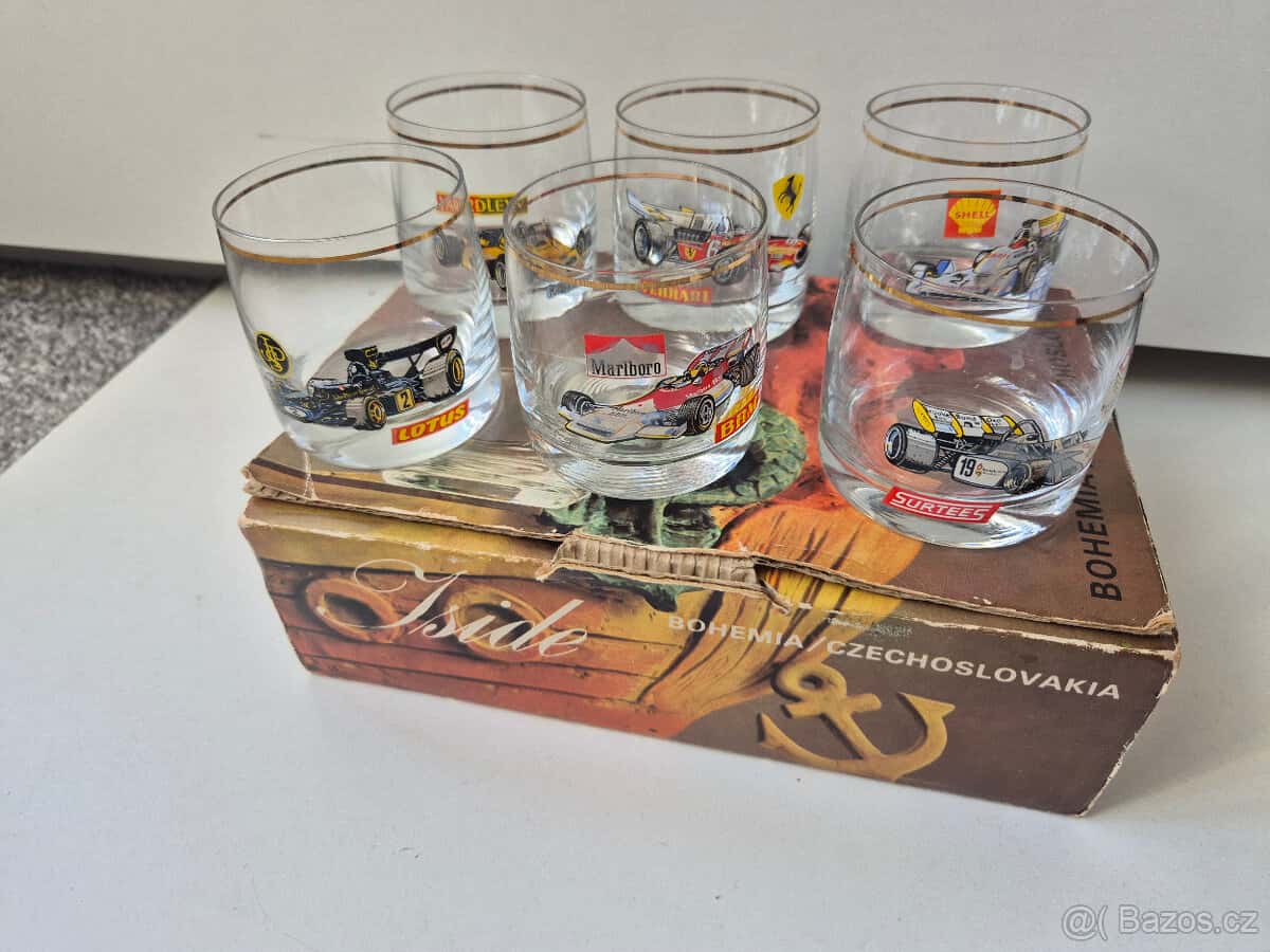 retro skleničky - formule 1