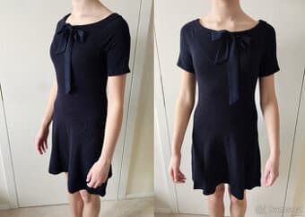 tmavě modré úpletové šaty Orsay, vel. XS / 34