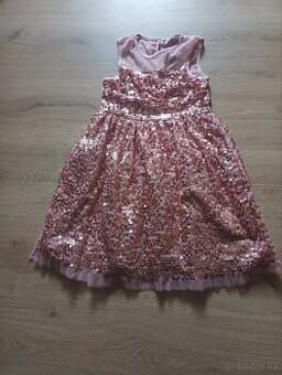 Sváteční šaty dívčí flitrikove vel.5-6let