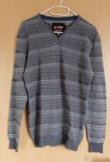 Modrý vzorovaný svetr Armand Thierry vel. M