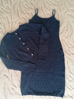 Pletené šaty a vestička M