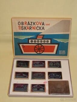 Obrázková tiskárnička -  RAZÍTKA LODĚ - pěkný stav