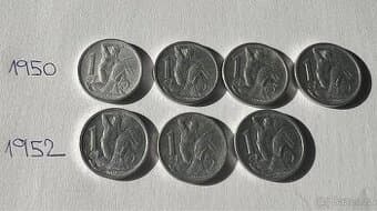 1 Kčs ČESKOSLOVENSKO 1950, 1952