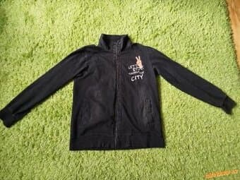 Tenká bavlněná mikina na zip, Wolf, 158