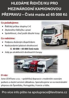 Řidič mezinárodní kamionové přepravy