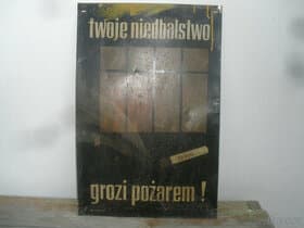 Stará výstražná plechová cedule