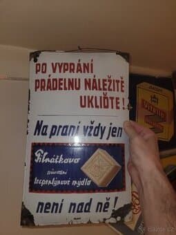 Originál stará smaltovana reklamní cedule