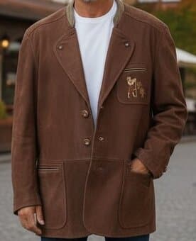 Pánské kožené sako v selském stylu vel. L