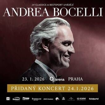 Andrea Bocelli koncert 23.1.2026 včetně parkování