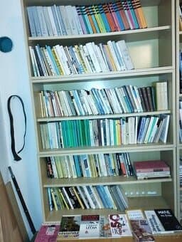 knihovna cca 300 knih vetsinou beletrie, odborna, ruzne..