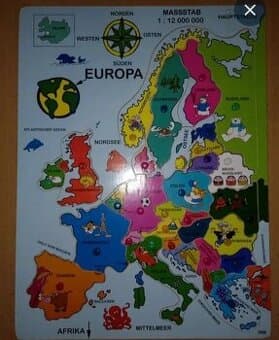 Puzzle dřevěné Evropa