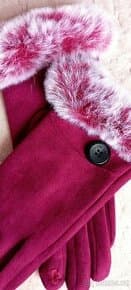 Nové rukavice s kožešinou zn."PIERRE CARDIN"