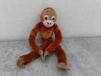 Nová plyšová opice, ruce spínací na suchý zip,55cm