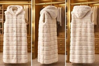 Dlouhá vesta s kapucí – vel. L (jako nová)