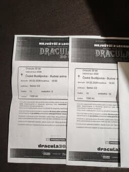 Dvě vstupenky na muzikál Drácula