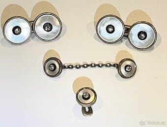 Starý pánský set – manžetové knoflíky + košilové knoflíčky,