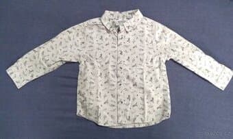 Dětská bílá košile F&F s dlouhým rukávem vel. 28-24 měsíců