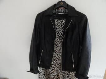 Bunda vel.40, imitace kůže, d.57 cm, možnost praní, nenošená