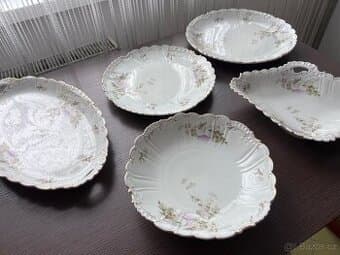 Starožitné porcelánové tácy Pfeiffer & Löwenstein