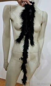 Černý lem na rukavice, šaty atd. - pravé peří