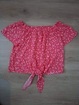 Červený/růžový vzorovaný top - C&A Clockhouse, velikost 36