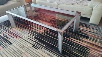 Konferenční stůl sklo/broušený hliník