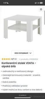 Konferenční stolek bílý