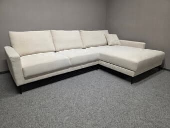 Nová krémová rohová sedačka WALISSAN manšestr