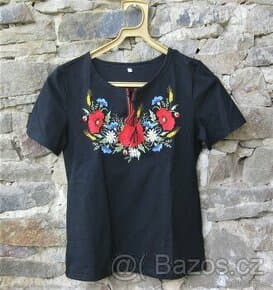 Bavlněná trička  s výšivkou - NOVÁ -