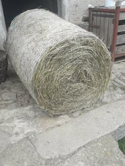 Seno v menších kulatých balících