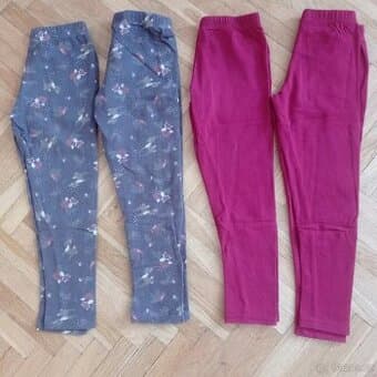 4x zateplené legíny 122/128 (dvojčata)