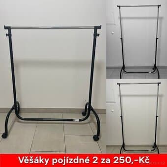 Prodám 2× pojízdný stojan na oblečení (JYSK)
