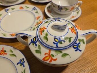 Starý ručně malovaný kávový servis - kompletní