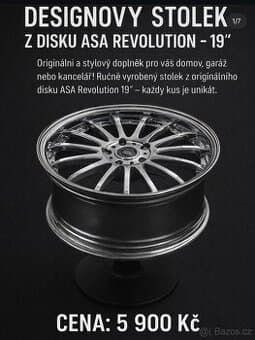 Designový stůl z litého kola