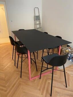 Designový stůl na míru 200x100cm + 6 polobarových židlý