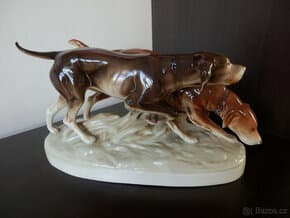 porcelánová soška - Lovečtí psi na stopě značka