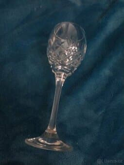 6x vintage křišťálové skleničky na víno 16 cm