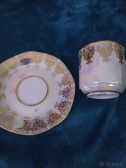 Vintage sada 6+6 porcelán šálky podšálky