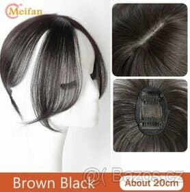 Nové tmavě hnědé tupé 20 cm bez ofiny